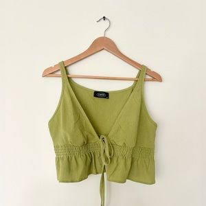 Cider Cropped Tie-Front Top